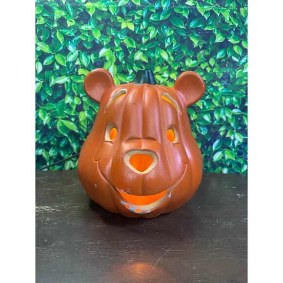 Disney Winnie the Pooh Light Up Pumpkin Jack O Lantern Halloween Decor Works - Picture 1 of 6